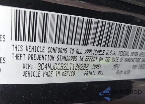 2020 Jeep Compass Limited 4X4 z USA, uszkodzony, nr VIN 3C4NJDCB2LT130232